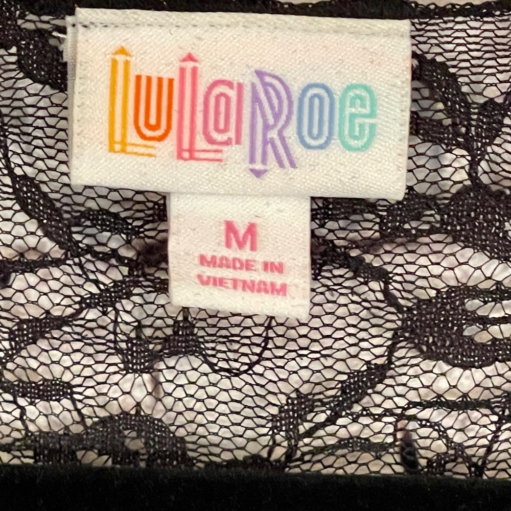 Lularoe Joy Medium Solid Black Lace Duster Cardig… - image 4